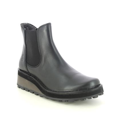 Fly London Chelsea Boots - Black leather - P211148 HUUD HIJI SALV