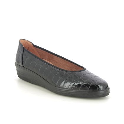 Gabor Comfort Slip On Shoes - Black croc - 06.400.97 PETUNIA