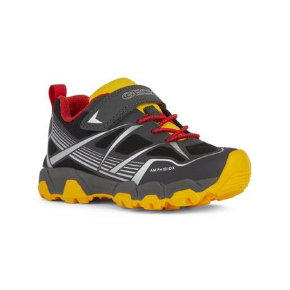 Geox Boys Trainers - Charcoal Yellow - J453ZC/C0070 MAGNETAR TEX BUNGEE