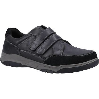 Hush Puppies Mens Riptape Shoes - Black - HP-36675-68498 Fabian Double Strap