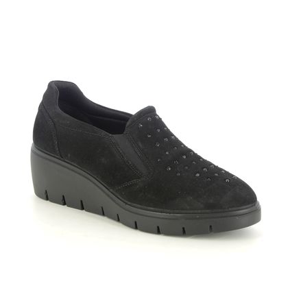 IMAC Wedge Shoes  - Black Suede - 5250/7150011 JENIFER SLIP ON