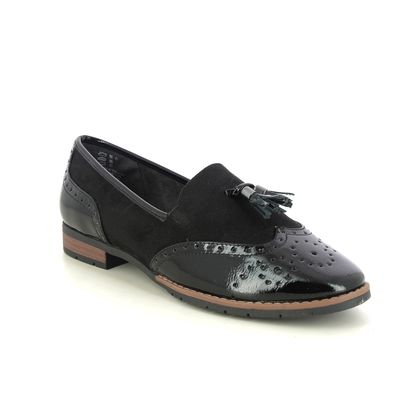 Jana Loafers - Black patent suede - 74260/41001 TASSLE WIDE