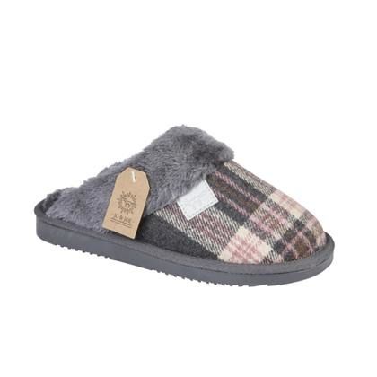 Jo and Joe Slippers - Dark Grey Pink - 0705/02 SHETLAND