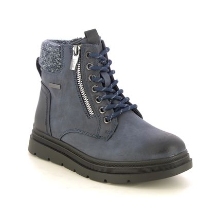 Lotus Lace Up Boots - Denim blue - ULB387/72 SAUNDRA TEX