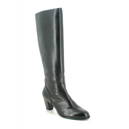 Regarde le Ciel Knee High Boots - Black leather - 2075/003 SONIA  75