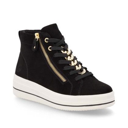 Remonte Hi Top Boots - Black Suede - D1C70-02 DOLLA FLATFORM