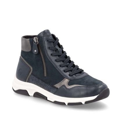 Remonte Hi Top Boots - Navy Leather - D1S70-14 MUNZO HI ZIP