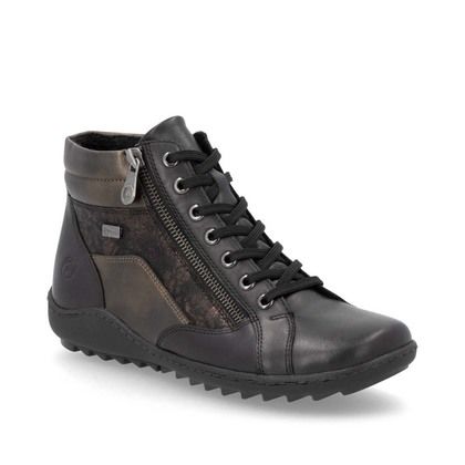 Remonte Hi Top Boots - Black leather - R1458-03 ZIGSEIPATCH TEX