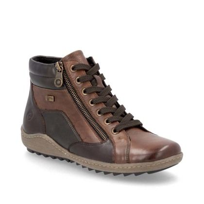 Remonte Hi Top Boots - Tan Leather - R1458-22 ZIGSEIPATCH TEX