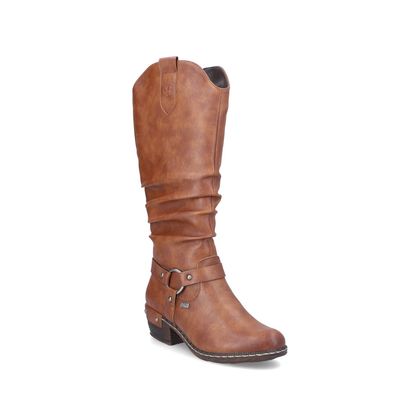 Rieker Knee High Boots - Tan - 93670-24 BERNALO TEX