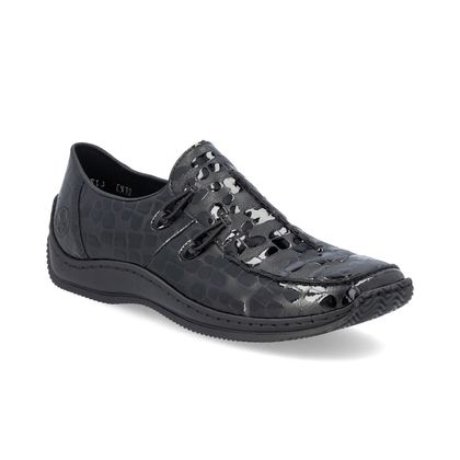 Rieker Comfort Slip On Shoes - Black croc - L1751-02 CELIA 72