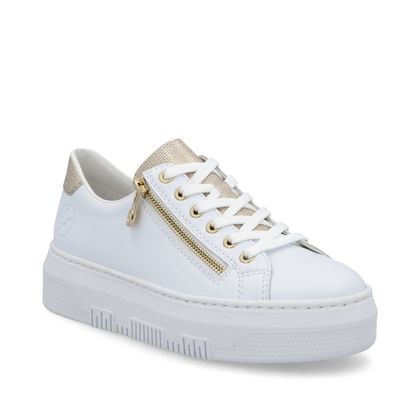 Rieker Trainers - White Gold - M1921-80 LOMAZ PLATFORM