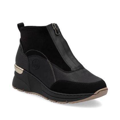Rieker Hi Top Boots - Black - N6361-00 VINDAZ HI WEDGE