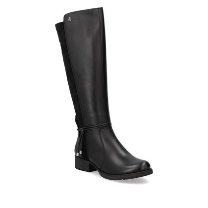 Rieker Knee High Boots - Black leather - Z9564-00 INDAFIT STRETCH