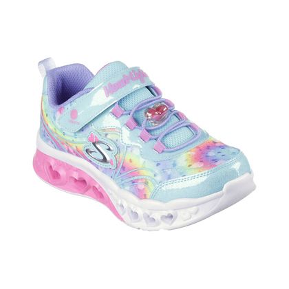 Skechers Girls Trainers - Turquoise Pink - 303253L FLUTTER LIGHTS