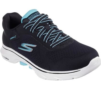 Skechers Trainers - Black Turquoise - 125215 GO WALK 7 - Cosmic Waves