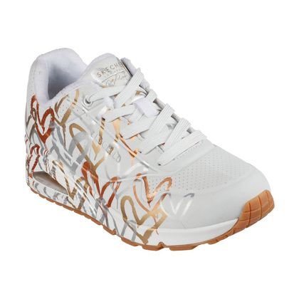 Skechers Trainers - White Gold - 155523 UNO GOLDCROWN METALLIC LOVE