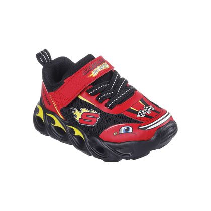 Skechers Boys Trainers - Red Black - 402306N WHEEL BUDDIES