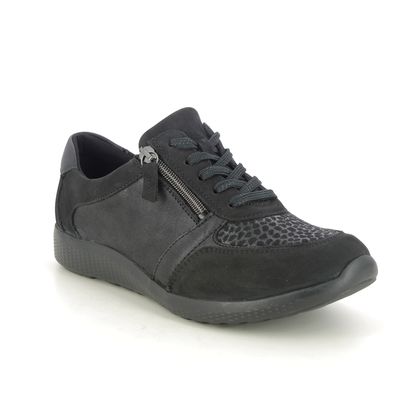 Waldlaufer Comfort Lacing Shoes - Black Suede - 815M01/312001 IRA M FIT