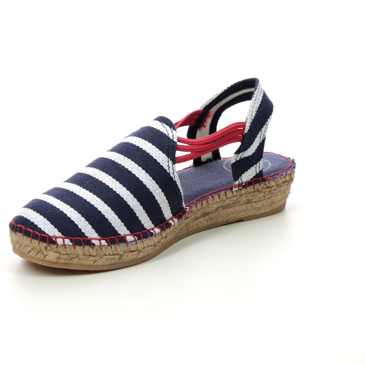 Toni Pons Norma Navy Red White Womens Espadrilles 1002-70