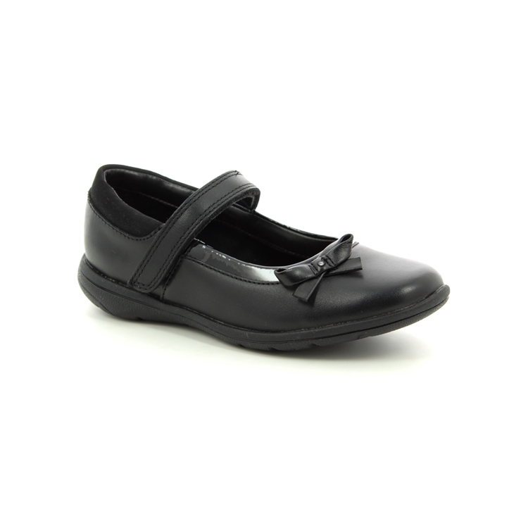 clarks black leather school shoes