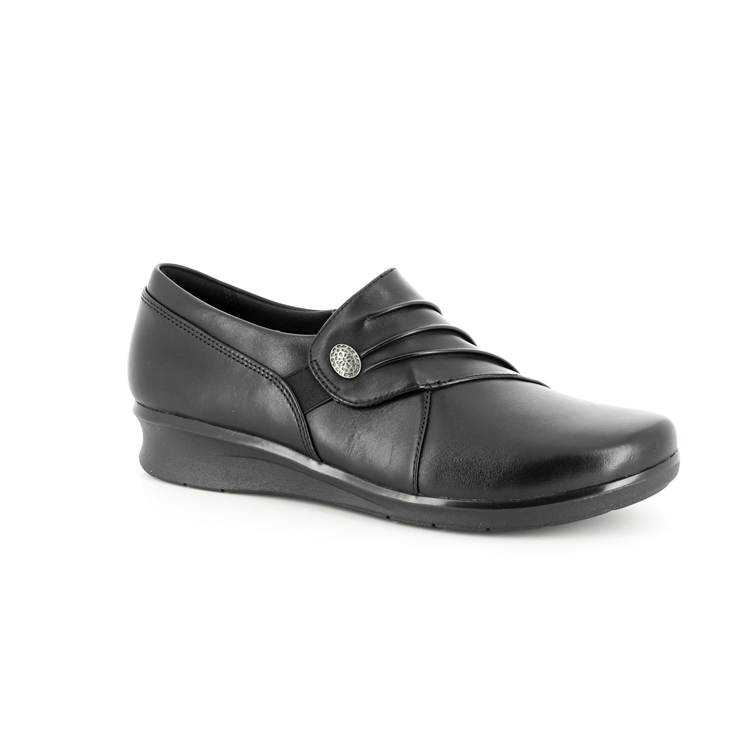 Clarks Hope Roxanne D Fit Black leather comfort shoes