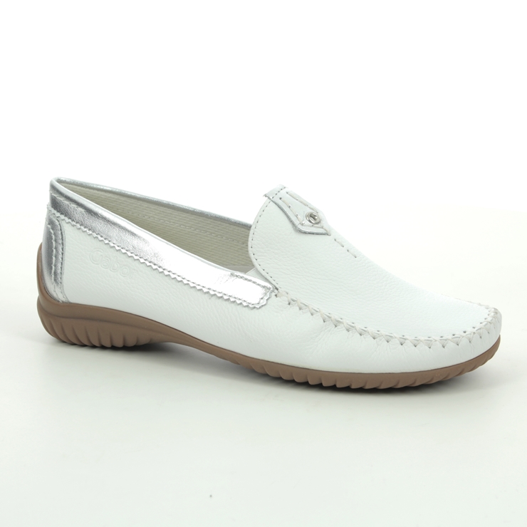 Gabor California 26.090.50 White-silver loafers