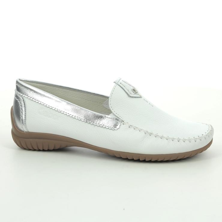 Gabor California 26.090.50 White-silver loafers