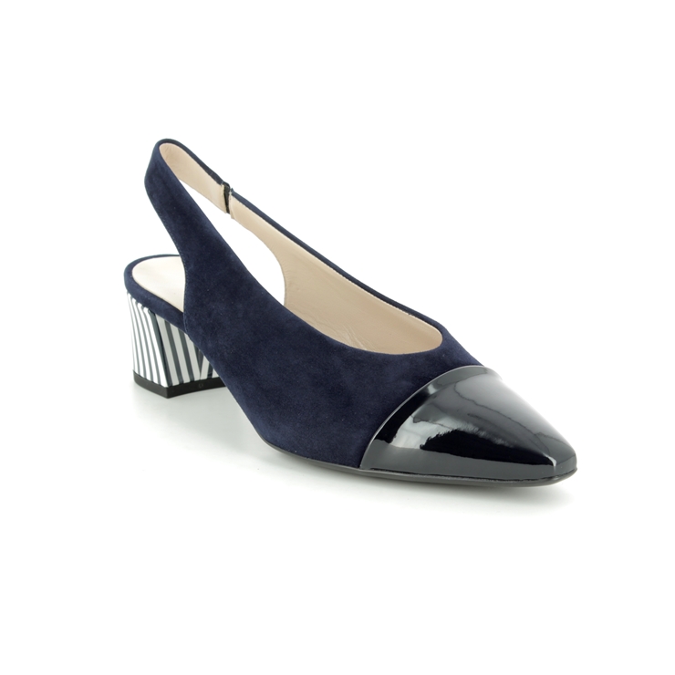 Peter Kaiser Bozea 47309-910 Navy patent-suede Slingback Shoes