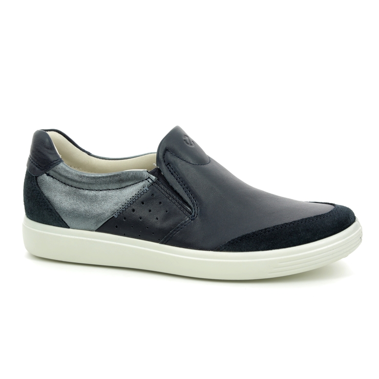ECCO Soft 7 Slip On 430763-51142 Navy leather trainers