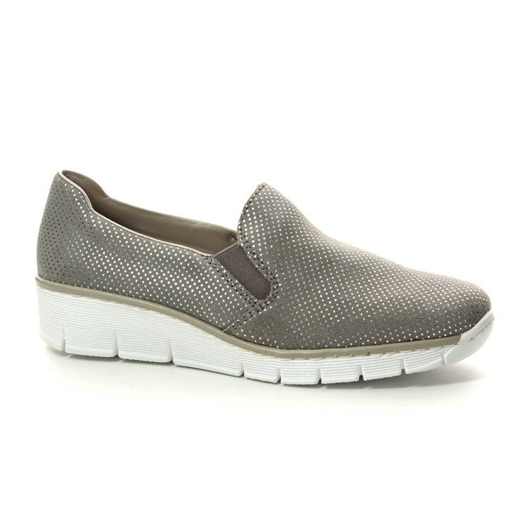 Rieker 53766-41 Light taupe Womens Comfort Slip On Shoes