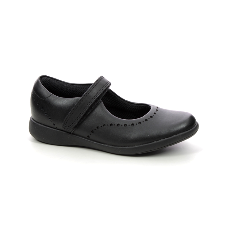 Clarks Etch Craft K Black leather Kids girls school shoes 4310-15E