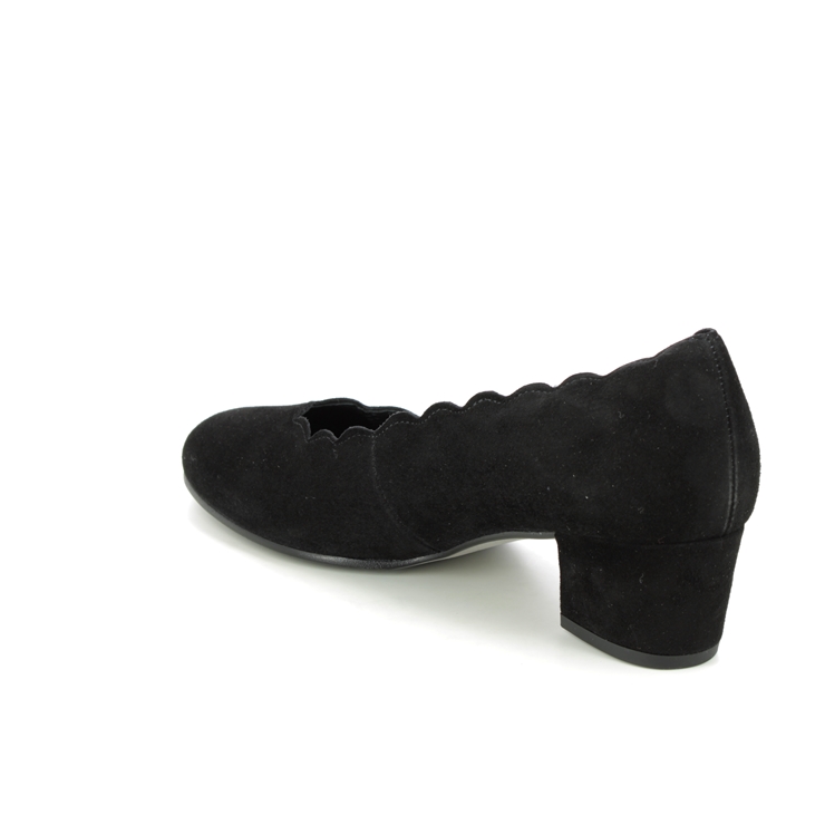 Gabor Gigi Dallas Black suede Womens Court Shoes 22.221.47