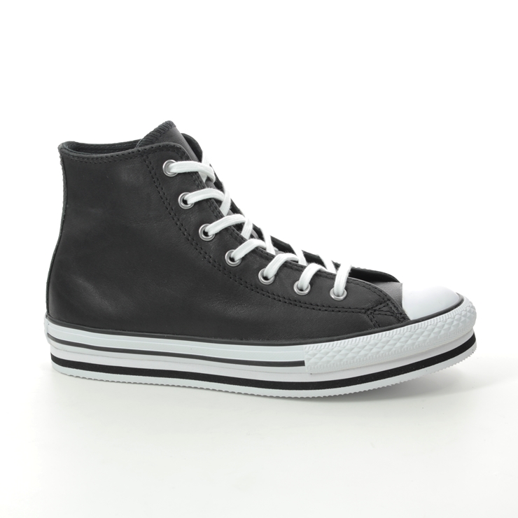 black leather converse platform