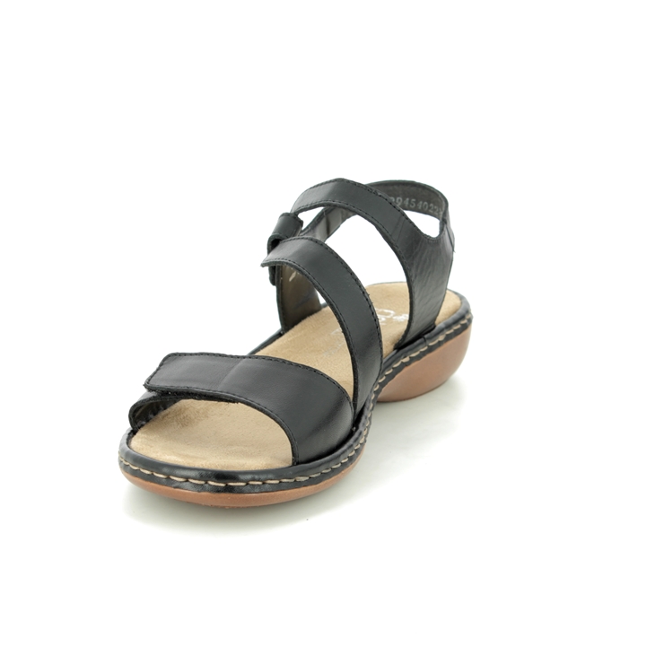 Rieker 659C7-00 Black Womens Comfortable Sandals