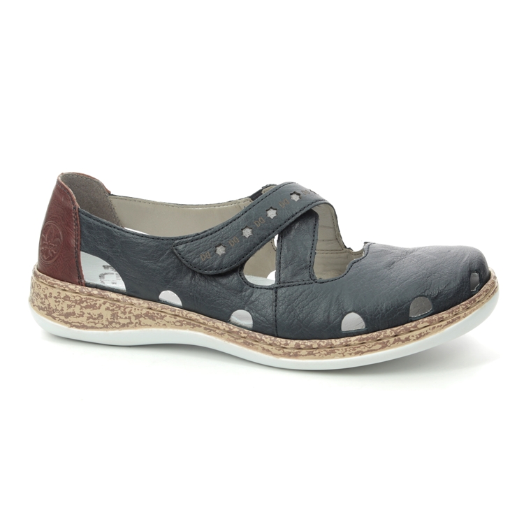 Rieker 46356-14 Navy Tan Mary Jane Shoes