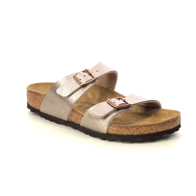 Taupe store slide sandals