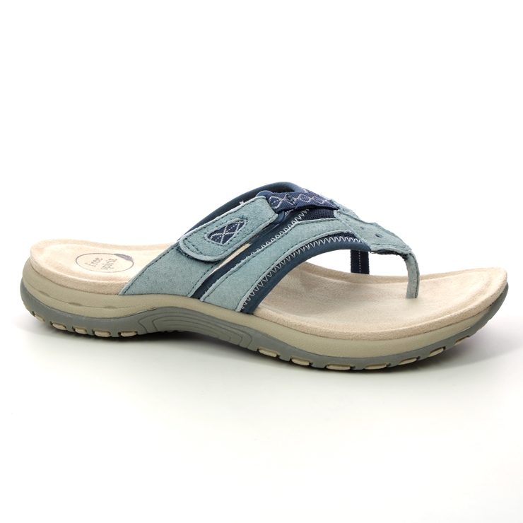 Earth Spirit Juliet 01 Blue Suede Womens Toe Post Sandals 40511 72