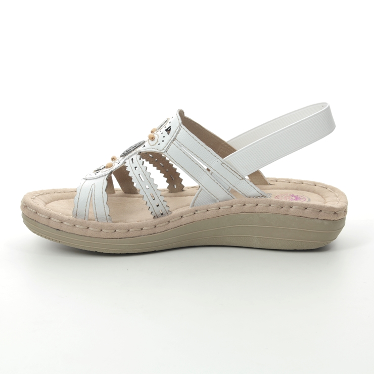 Earth Spirit Portland 30554-66 White Leather Comfortable Sandals