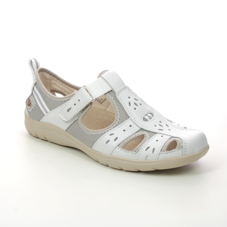 Earth Spirit Cleveland 01 White Leather Womens Closed Toe Sandals