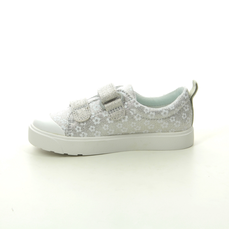 Clarks City Bright T G Fit Silver trainers