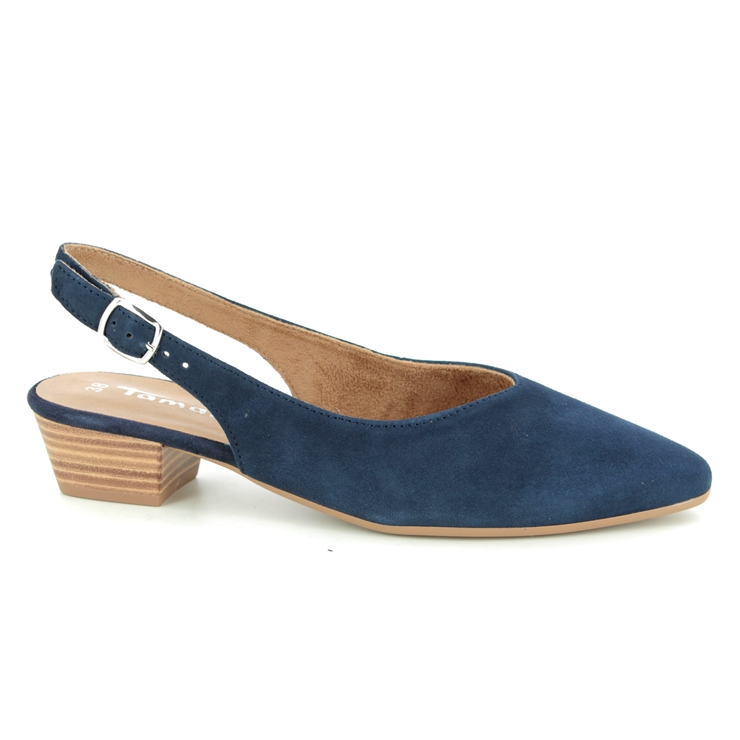 Tamaris Kosy 29405-24-805 Navy Suede Slingback Shoes