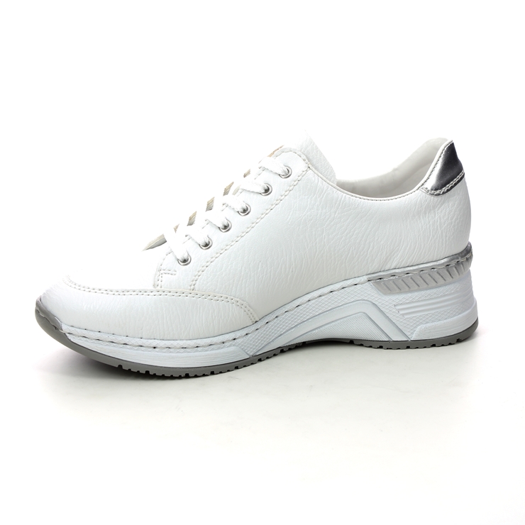 Rieker N4322-80 White Womens lacing shoes