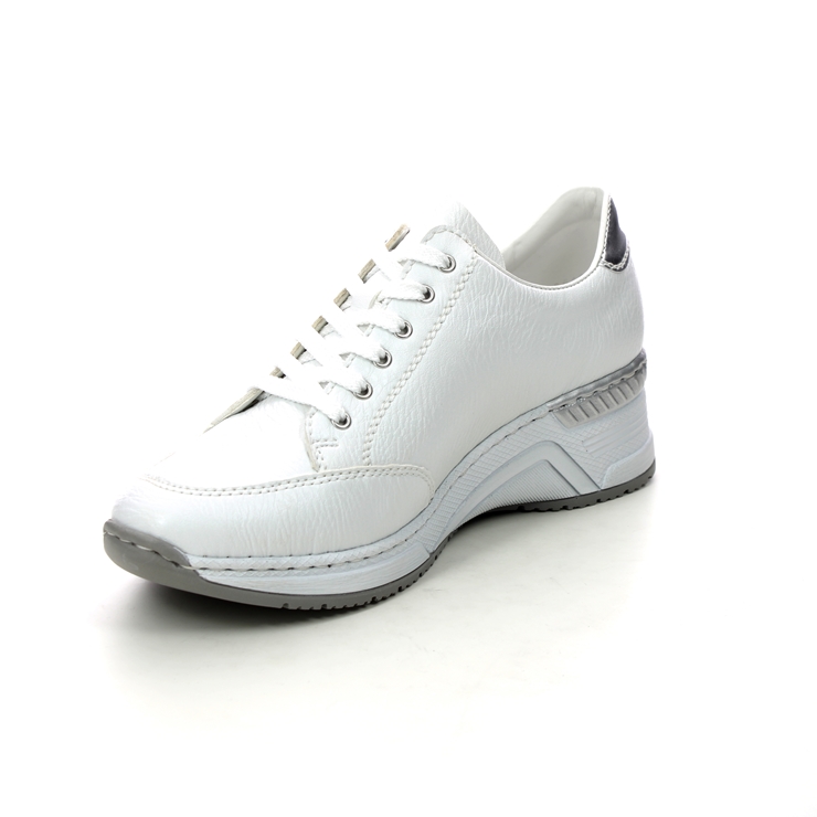 Rieker N4322-80 White Womens lacing shoes