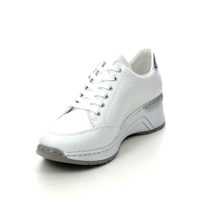 Rieker N4322-80 White Womens lacing shoes