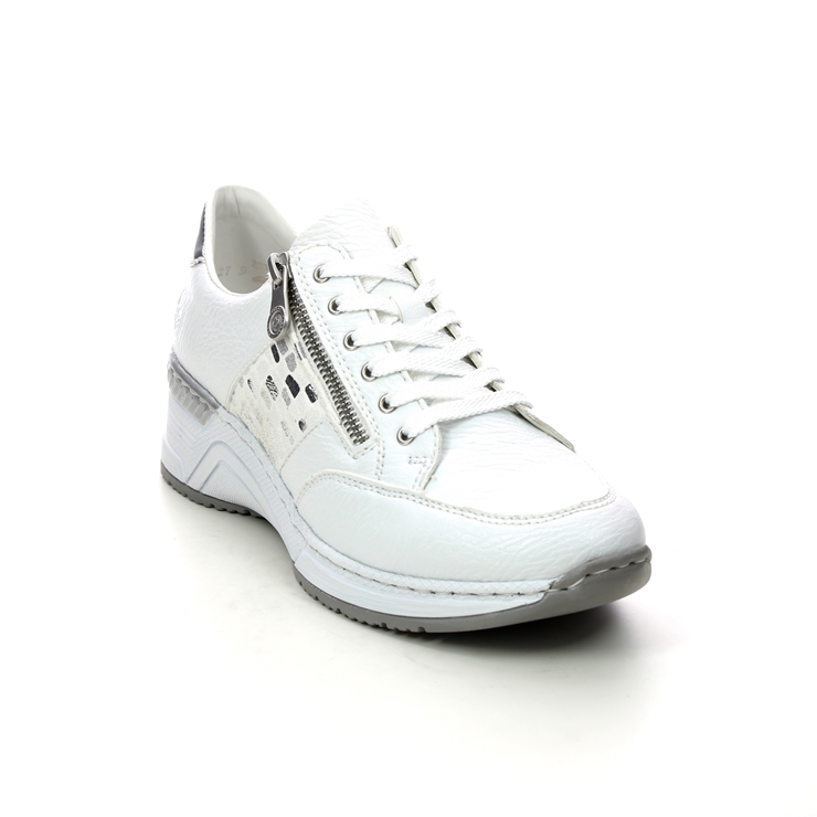 Rieker N4322-80 White Womens lacing shoes