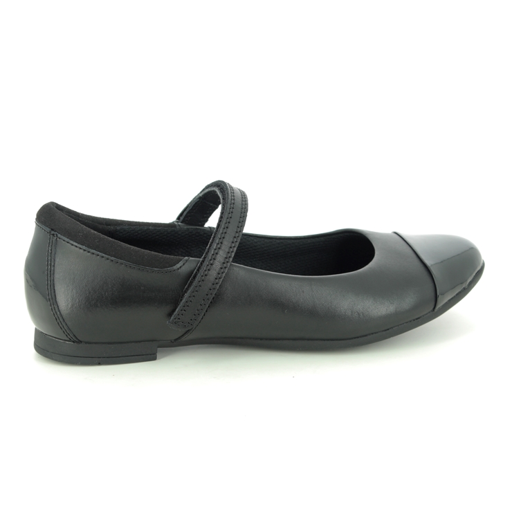 Clarks Scala Gem Y Black leather Kids girls school shoes 4955-77G