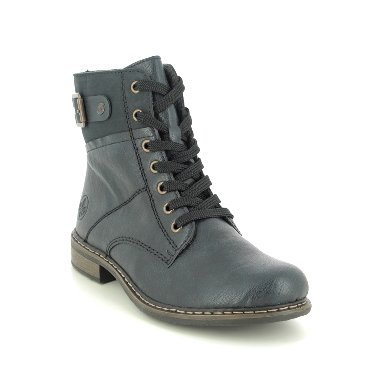 Rieker 71242-15 Navy Womens Lace Up Boots