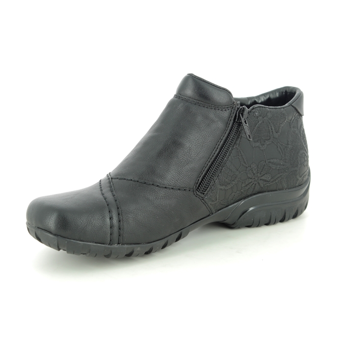 Rieker L46A3-00 Black Womens Ankle Boots
