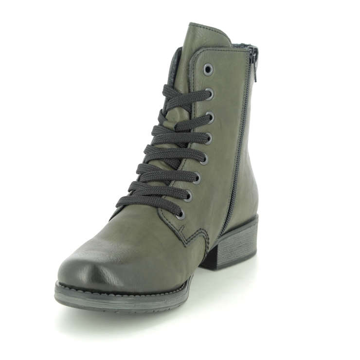 Rieker Y9718-52 Green Womens Lace Up Boots